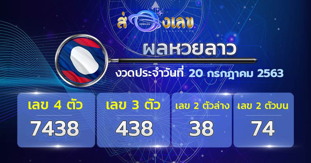 ตรวจหวยลาววันที่ 20/7/63 