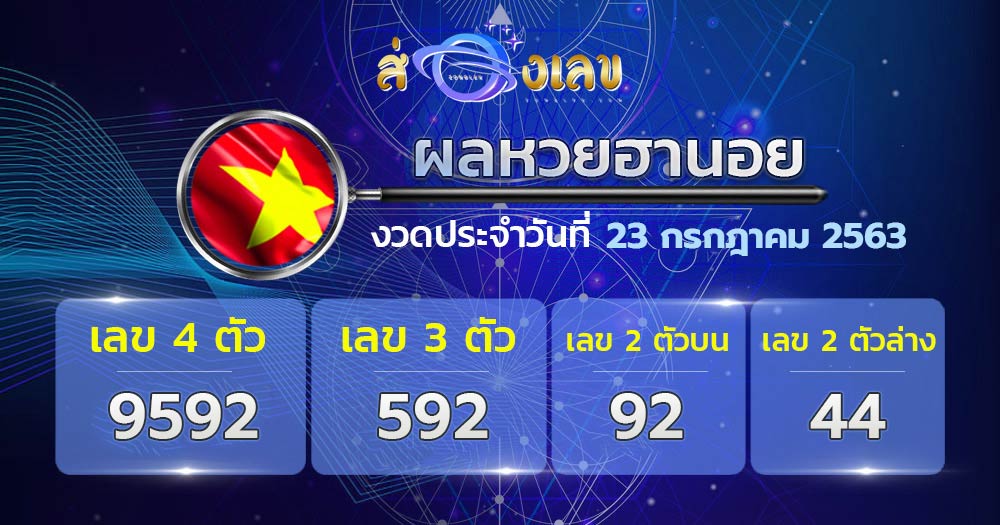 ตรวจหวยฮานอยวันที่ 23/7/63