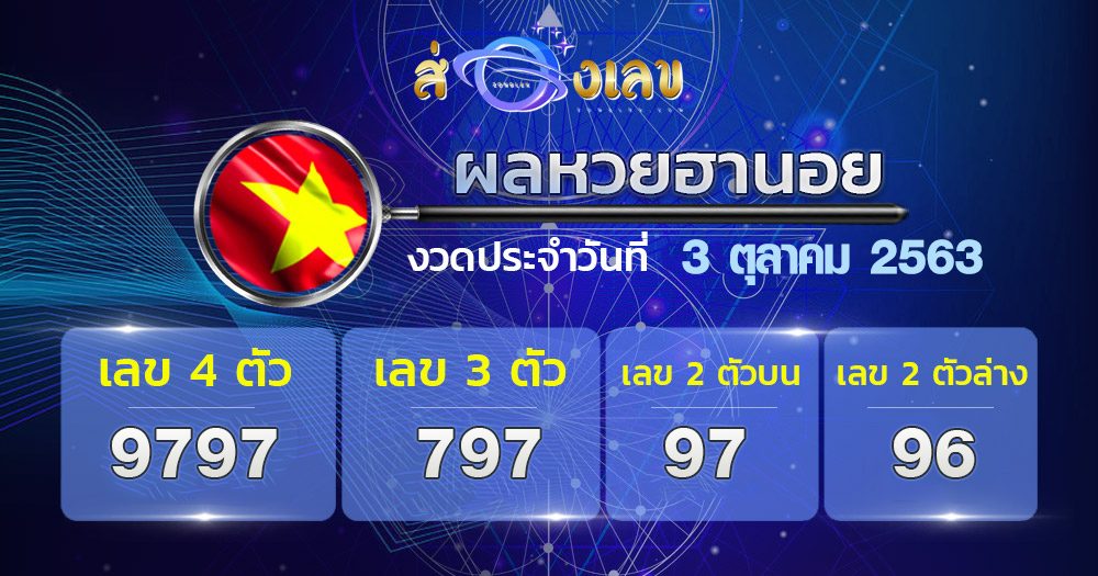 ตรวจหวยฮานอยวันที่ 3/10/63