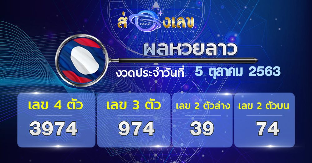 ตรวจหวยลาววันที่ 5/10/63