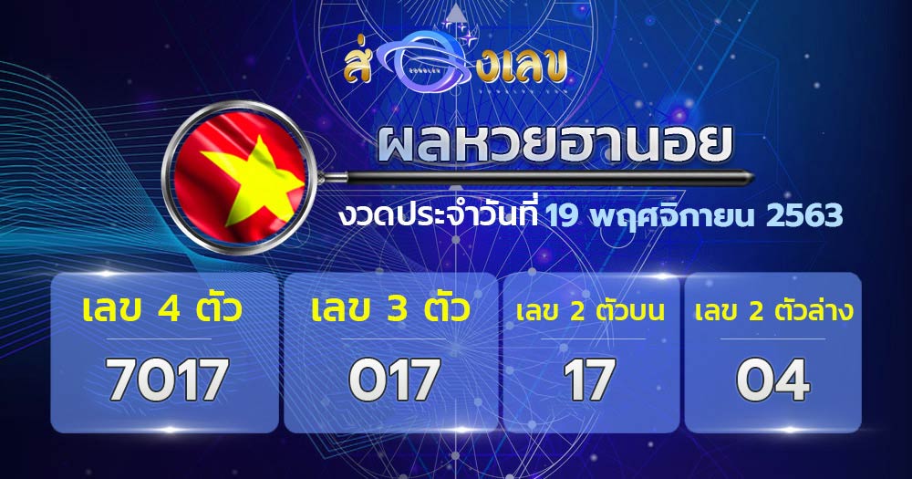 ตรวจหวยฮานอยวันที่ 19/11/63