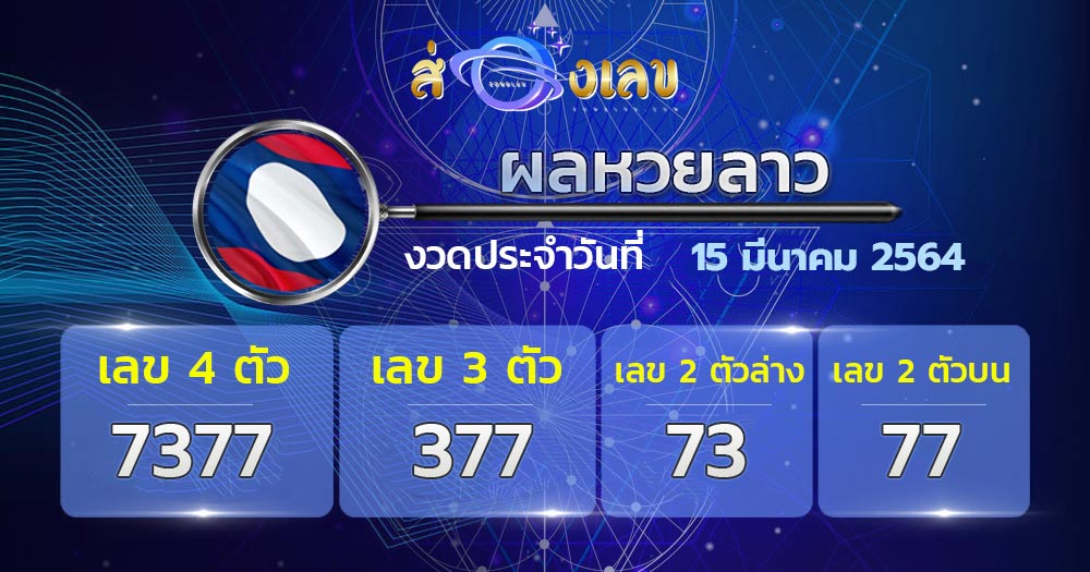 ผลหวยลาว 15/3/64