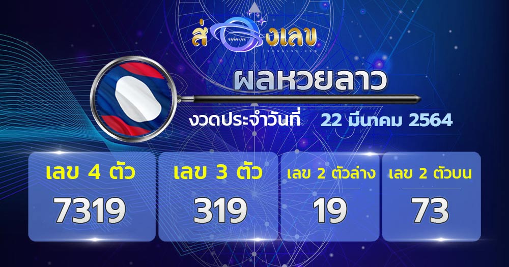 ผลหวยลาว 22/3/64