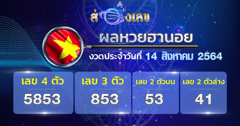 ตรวจหวยฮานอย 14/8/64