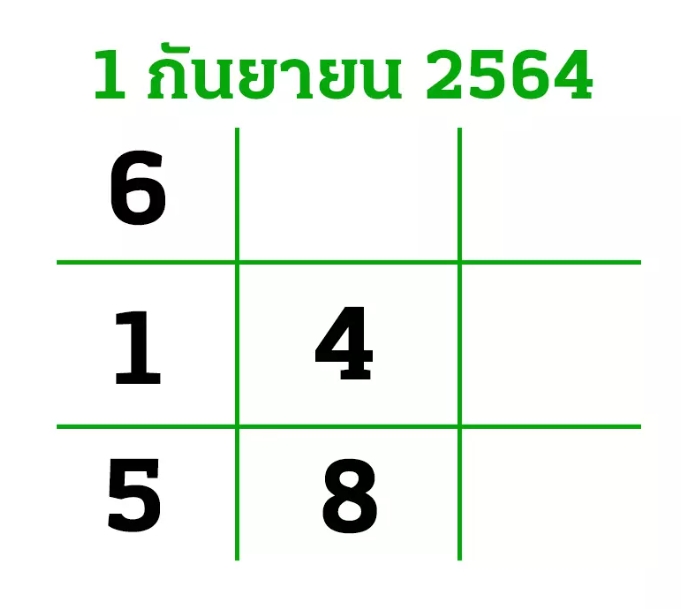 หวยไทยรัฐ 1/9/64