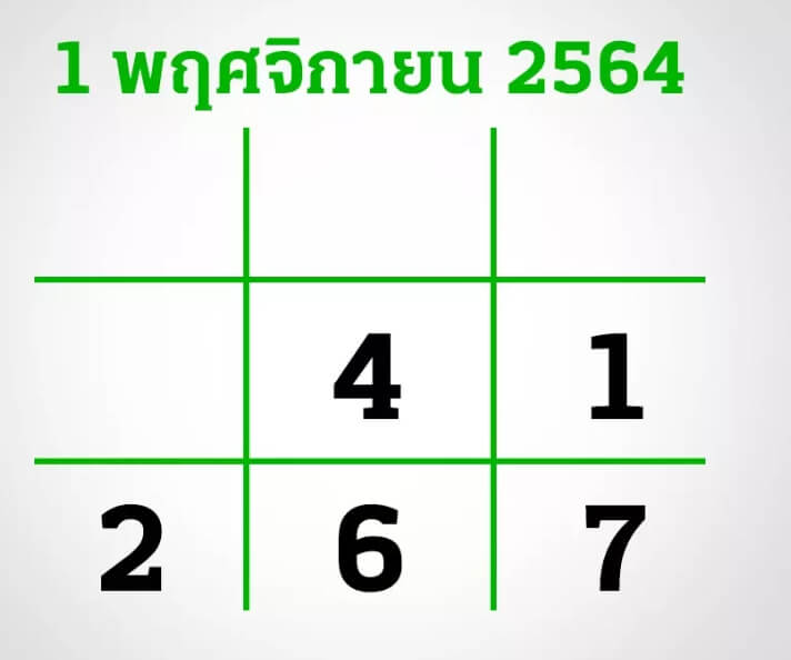 หวยไทยรัฐ 1/11/64