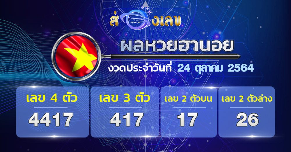 ตรวจหวยฮานอย 24/10/64