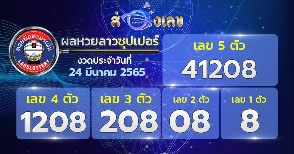 ตรวจหวยลาวซุปเปอร์ 24/3/65