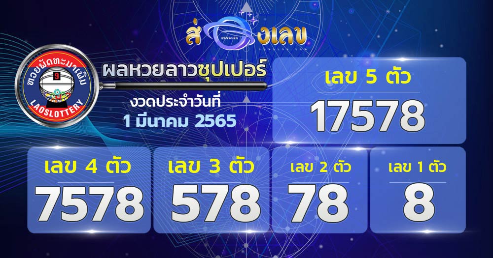 ตรวจหวยลาวซุปเปอร์ 1/3/65