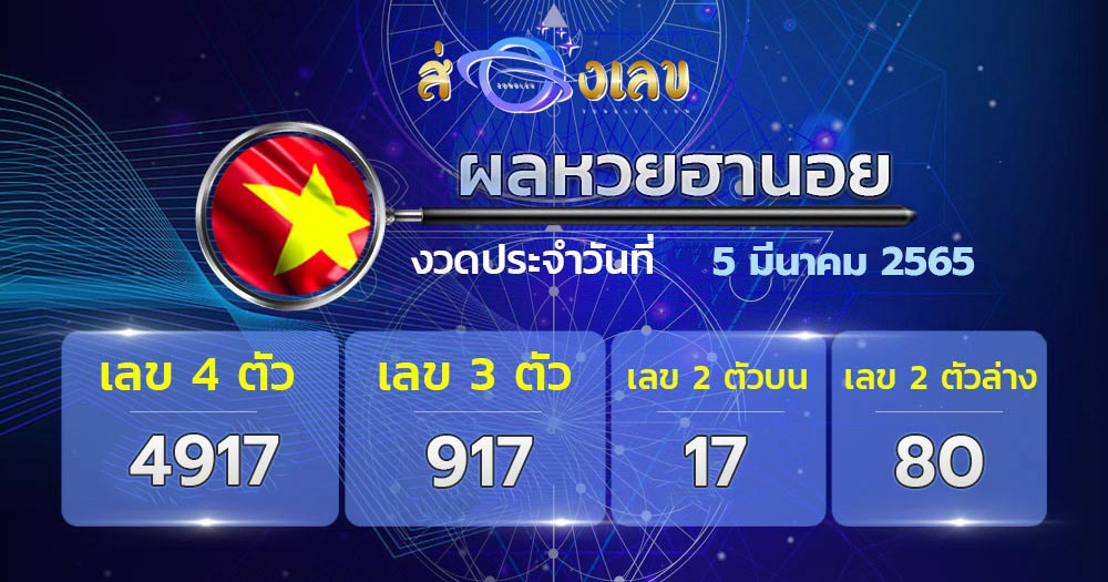 ตรวจหวยฮานอย 5/3/65