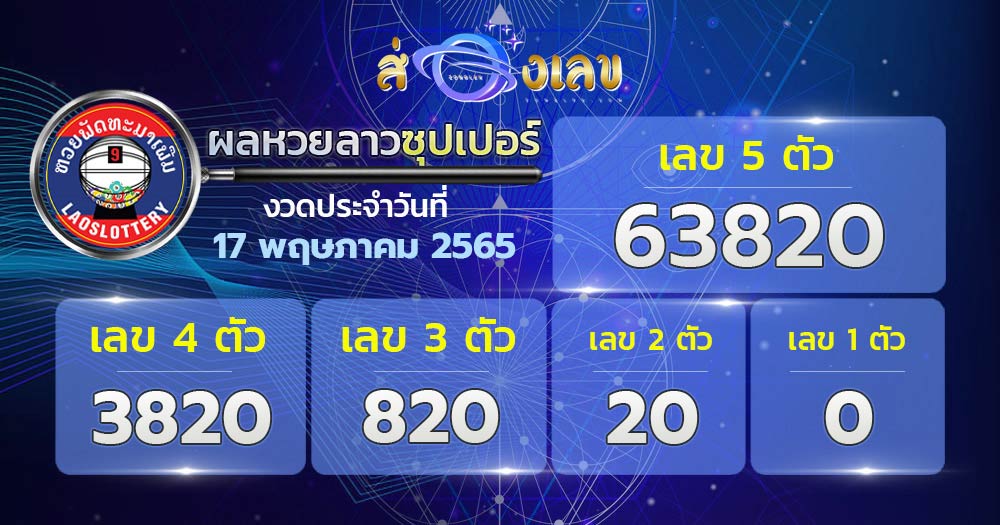 ตรวจหวยลาวซุปเปอร์ 17/5/65