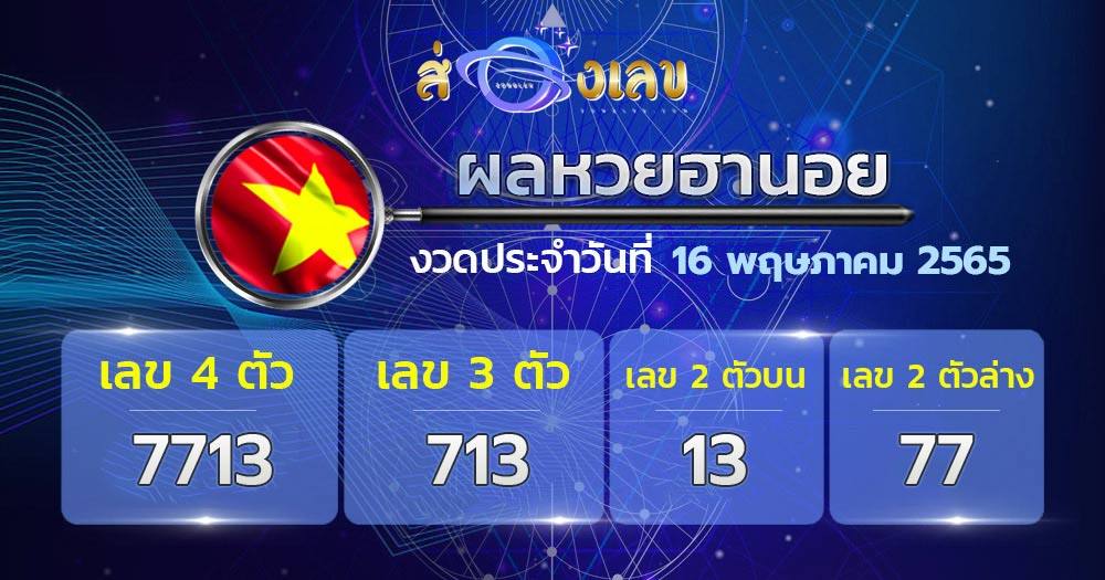 ตรวจหวยฮานอย 16/5/65