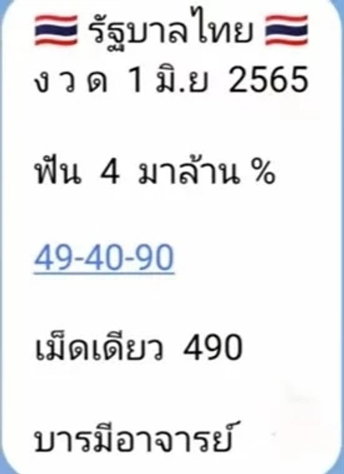 11 เลขดัง หวยรัฐบาล