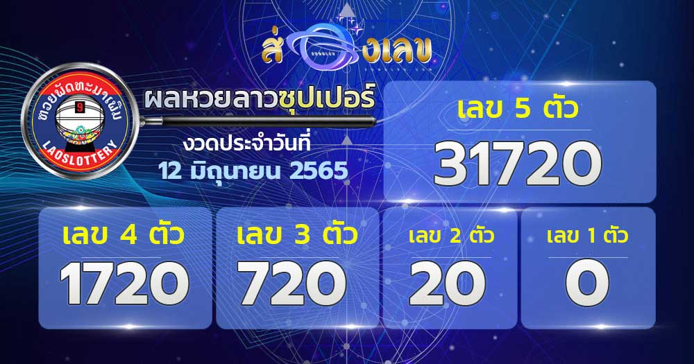 ตรวจหวยลาวซุปเปอร์ 12/6/65