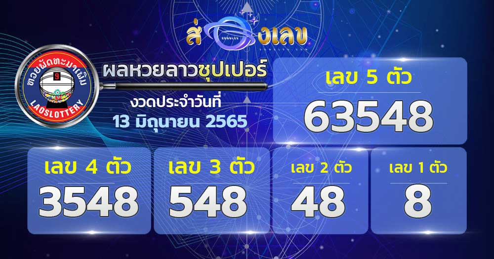 ตรวจหวยลาวซุปเปอร์ 13/6/65