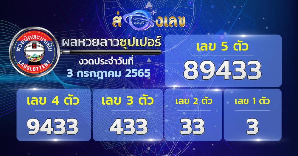 ตรวจหวยลาวซุปเปอร์ 3/7/65 