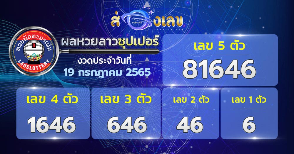 ตรวจหวยลาวซุปเปอร์ 19/7/65