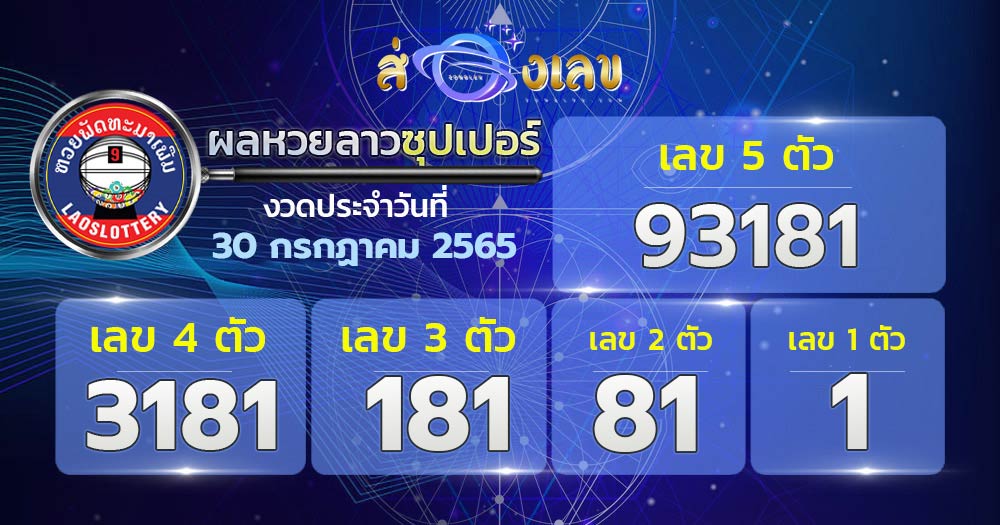 ตรวจหวยลาวซุปเปอร์ 30/7/65