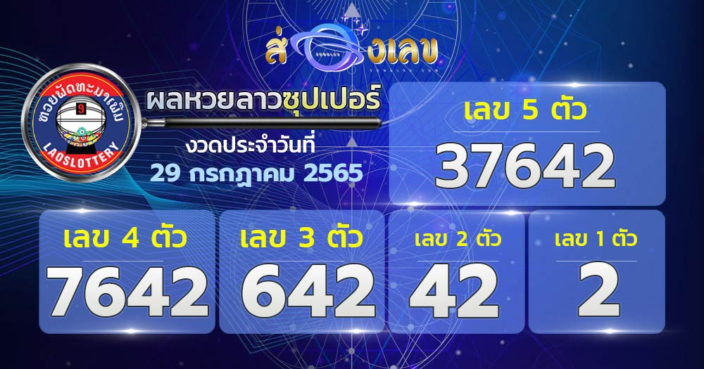 ตรวจหวยลาวซุปเปอร์ 29/7/65 ส่องเลขที่ออก ຫວຍພັດທະນາເພີ່ມ งวดล่าสุดวันนี้