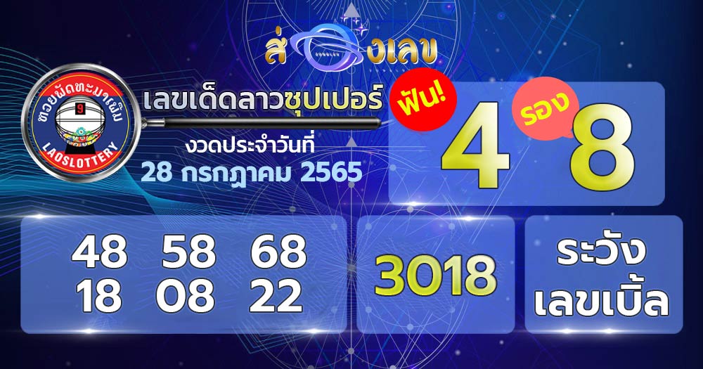 เลขเด็ด หวยลาวซุปเปอร์ 28/7/65 