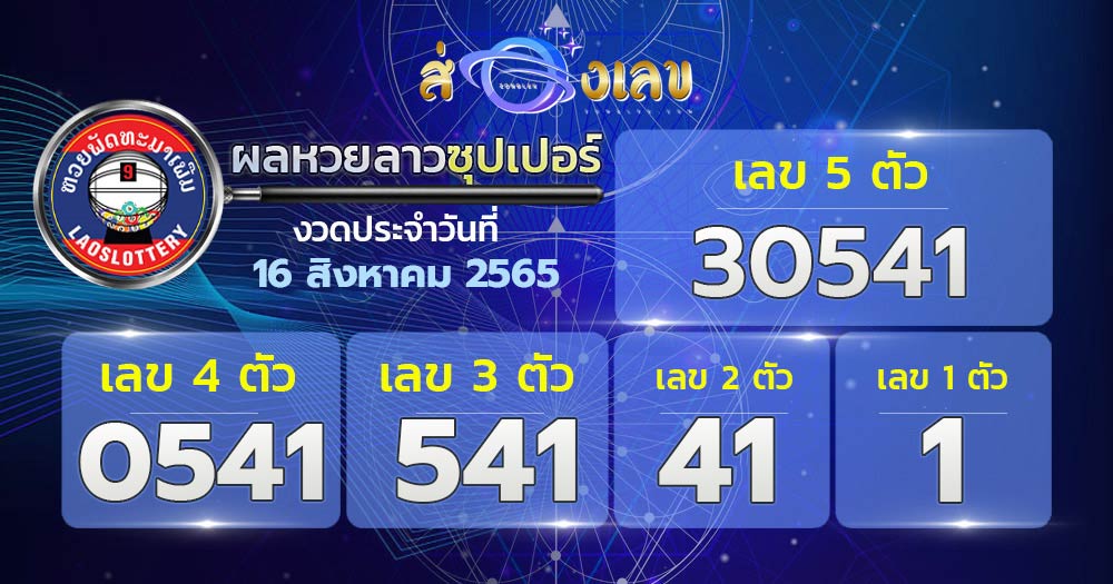 ตรวจหวยลาวซุปเปอร์ 16/8/65