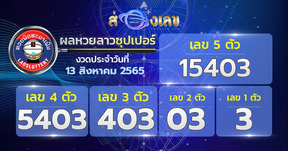 ตรวจหวยลาวซุปเปอร์ 13/8/65