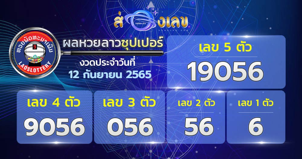 ตรวจหวยลาวซุปเปอร์วันที่ 12/9/65