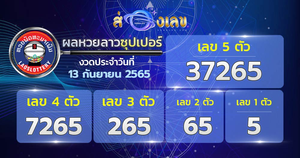 ตรวจหวยลาวซุปเปอร์วันที่ 13/9/65