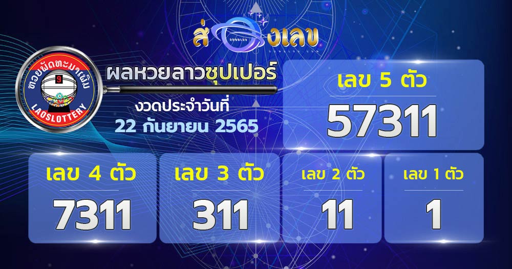 ตรวจหวยลาวซุปเปอร์วันที่ 22/9/65