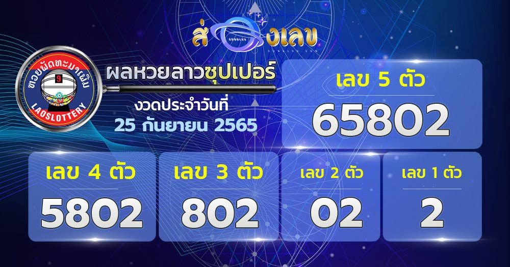 ตรวจหวยลาวซุปเปอร์วันที่ 25/9/65