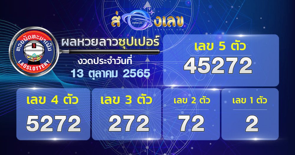 หวยลาวซุปเปอร์ 13/10/65