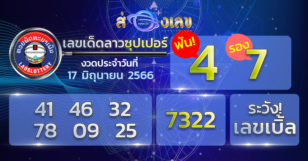 เลขเด็ด หวยลาวซุปเปอร์ 17/6/66