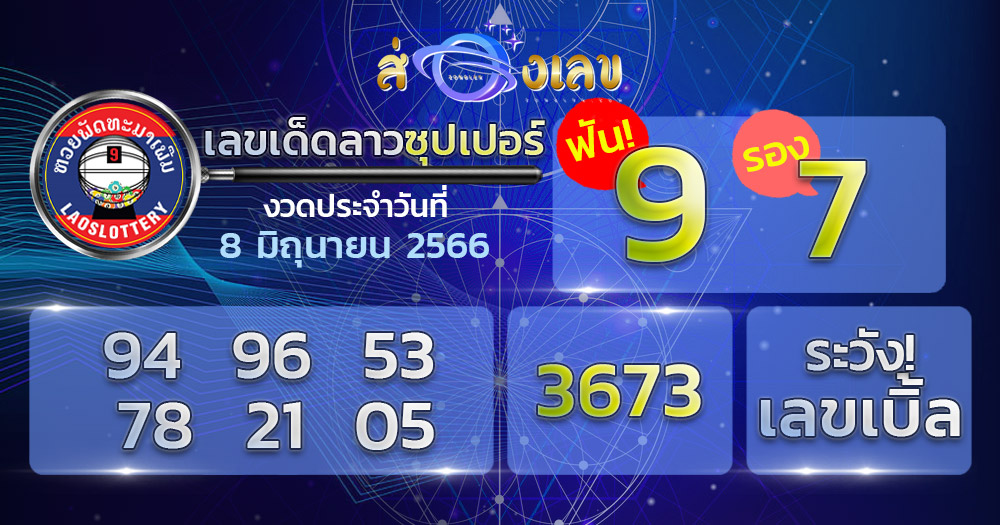 เลขเด็ด หวยลาวซุปเปอร์ 8/6/66