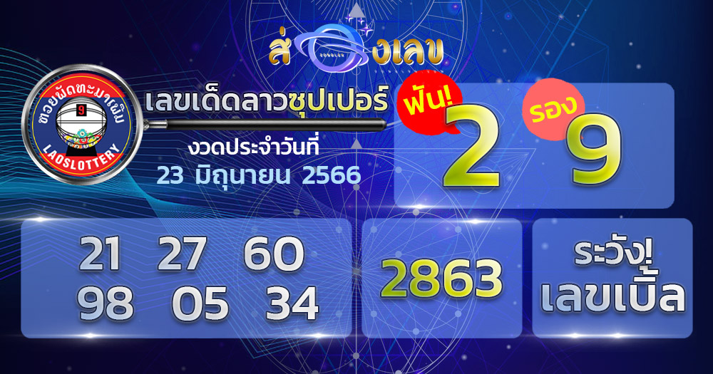 เลขเด็ด หวยลาวซุปเปอร์ 23/6/66